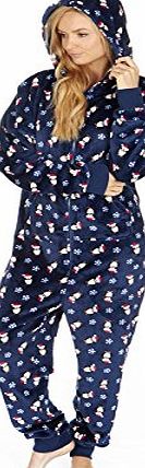 Forever Dreaming Ladies Adult Christmas Onesies - Flannel Fleece Material - Applique Ears/Antlers - Sizes XS-XL