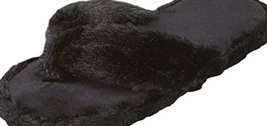 Forever Dreaming Ladies Womens Indoor Slippers Flip Flop Memory Foam Faux Fur FOREVER DREAMING