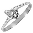 18K White Gold & Diamond Four-Prong Solitaire Ring