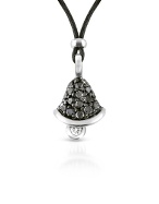 Black Diamond Mini Bell Charm 18k Gold Pendant