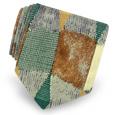 Forzieri Blue Geometric Patchwork Woven Silk Tie