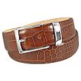 Forzieri Brown Alligator Leather Belt with Metal Point