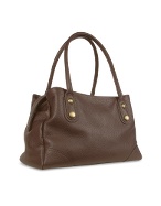 Brown Multi Pocket Leather Satchel Bag