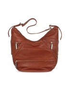Brown Washed Italian Leather Tote Bag