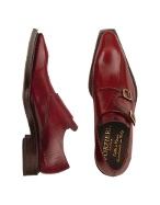 Forzieri Burgundy Italian Handcrafted Eel Leather Dress Shoes