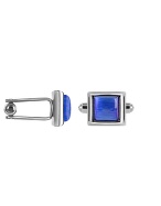 Forzieri Cat` eye - Blue Silver Plated Cuff links
