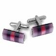 Forzieri Cat` Eye - Pink and Purple Ombre Curved Cufflinks