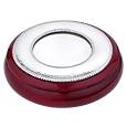 Forzieri Chiselled Sterling Silver and Mahogany Wood Round Jewelry Box