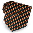Forzieri Dark Blue and Red Ribbon Bands Woven Silk Tie