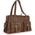 Dark Brown Calf Leather Flap-Pocket Shoulder Bag