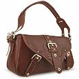 Dark Brown Genuine Italian Leather Flap Shoulder Bag