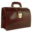 Dark Brown Italian Leather Buckled Compact Doctor Bag