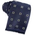 Forzieri Derby - Navy Blue Squares Woven Silk Tie