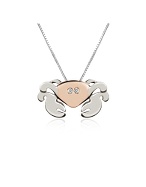 Diamond 18K Gold Small Crab Pendant Necklace