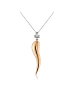 Diamond and 18K Gold Lucky Horn Pendant Necklace