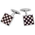 Forzieri DiFulco Line Chess Sterling Silver Cufflinks