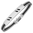 Forzieri DiFulco Line Stainless Steel Bracelet with Sterling Silver Plate