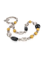 Dream Magnets - Black and Yellow Faceted Bead Necklace