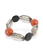 Forzieri Dream Magnets - Clear and Orange Faceted Bead Elastic Bracelet