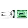 Forzieri Emerald Green Swarovski Crystal Silver Plated Cufflinks