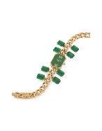 Forzieri Emerald Swarovski Crystals Bracelet Dress Watch