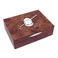 Equestrian Sterling Silver and Wood Decorated Jewelry Box