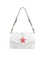 Seastar - White Italian Leather Hobo Bag