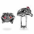 Forzieri Exclusives Vintage Style Frog Sterling Silver and Cornelian Cufflinks