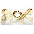 Firedrake - White and Beige Leather Baguette Bag