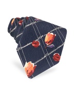 Forzieri Flower Blossom Printed Silk Tie