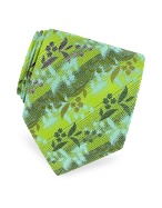Forzieri Gold Line - Floral Pattern Woven Silk Tie