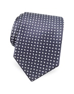 Forzieri Gold Line- Navy Blue Mini-Paisley Woven Silk Tie