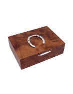 Forzieri Horse Shoe Sterling Silver and Wood Jewelry Box