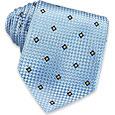 Forzieri Light Blue Diamonds Basketweave Silk Tie