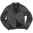 Men` Black Italian Genuine Leather Bomber Jacket