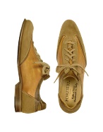 Men` Camel Handmade Italian Leather Lace-up Shoes
