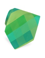 Forzieri Multi-tone Checked Pattern Jacquard Silk Tie