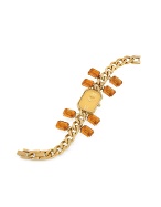 Orange Swarovski Crystals Bracelet Dress Watch