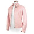 Pink Motorcycle-style Short Leather Jacket