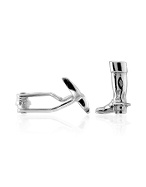 Forzieri Polished Sterling Silver Cowboy Boots Cuff Links