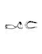 Forzieri Polished Sterling Silver Horse Shoe Cuff Links