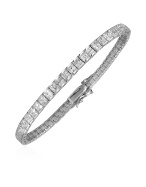 Princess-cut Swarovski Crystal and Sterling Silver Tennis Bracelet