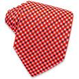 Forzieri Red Mini Squares Woven Silk Tie