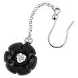 Forzieri Resin and Sterling Silver Black Flower Mono-Earring