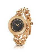 Forzieri Rose Gold Chain Bracelet Dress Watch