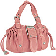 Rose Suede Buckled Mini Handbag