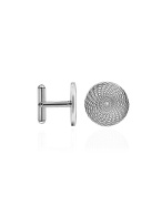 Forzieri Round Coil Decorated Sterling Silver Cufflinks