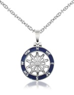 Forzieri Stainless Steel Cutout Rudder Pendant Necklace
