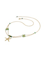 Forzieri Starfish Pendant Emerald and 18K Yellow Gold Necklace