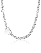 Forzieri Sterling Silver Heart Chain Necklace